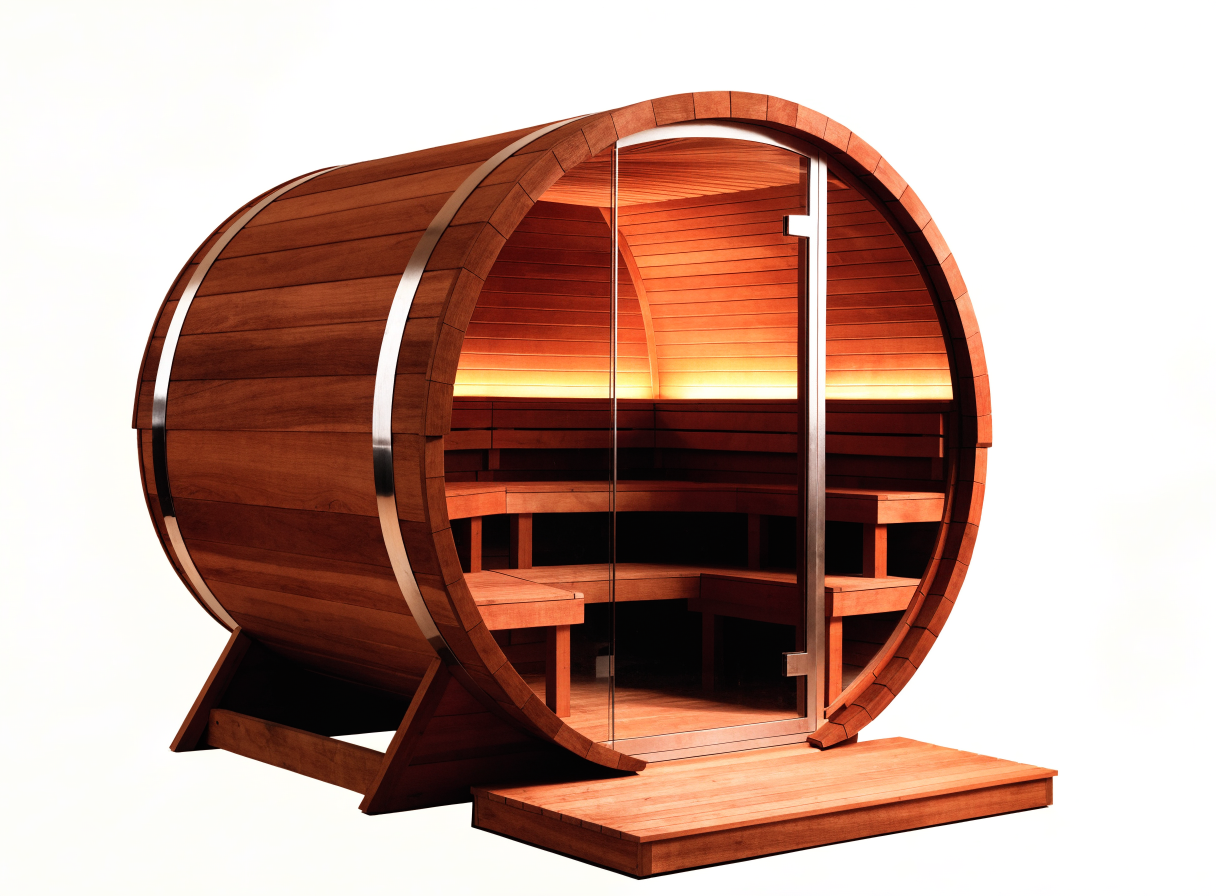 Timberline 4-person outdoor cedar barrel sauna