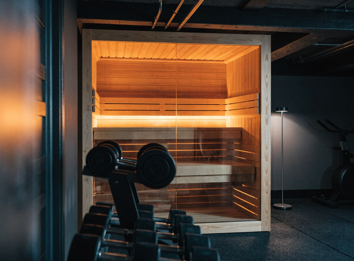 Vista 300 installed in a finished basement home gym