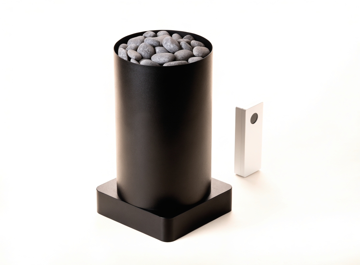 Nordvik Smart 9 matte black sauna heater with digital wall control